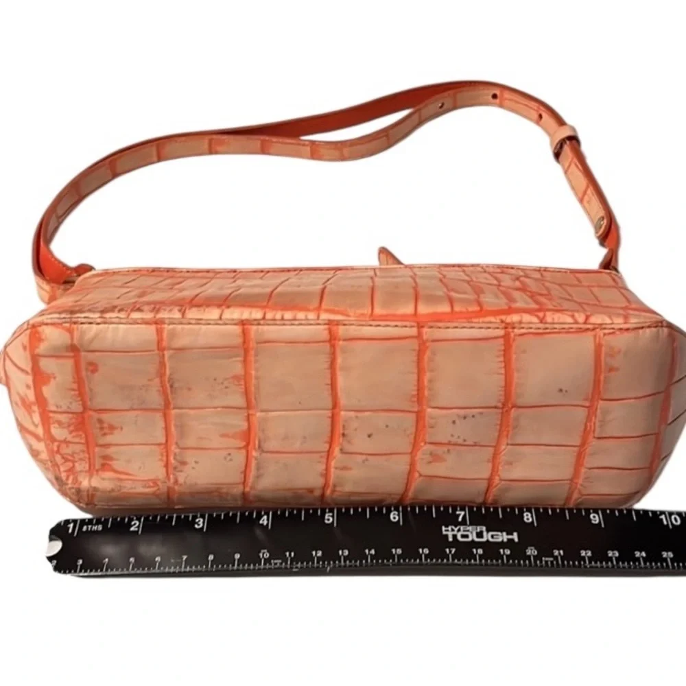 Dooney & Bourke orange / peach vintage shoulder bag light wear croc embossed